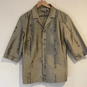 CHICOS Boxy Women’s 100% Silk Button Up Top